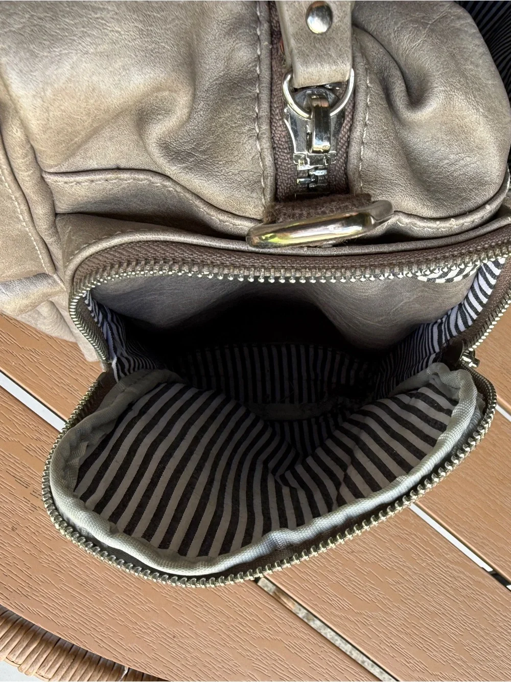 House of Flynn Leather-Style large Camera Bag - Gray